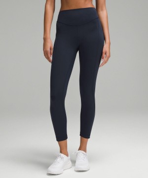 Lululemon Wunder Under SmoothCover Tight with Pockets 25" Byxor Dam Marinblå | SE_LuLu48034