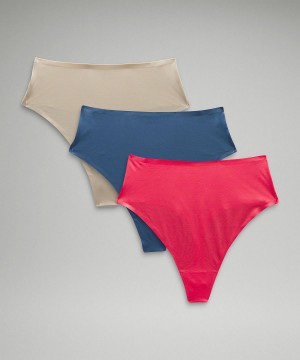 Lululemon Wundermost Ultra-Soft Nulu High-Waist Thong Underkläder Dam Bruna Blå Rosa | SE_LuLu28562