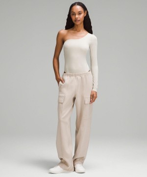 Lululemon Wundermost Ultra-Soft Nulu Long-Sleeve One-Shoulder Långärmad Tröja Dam Bruna | SE_LuLu76569