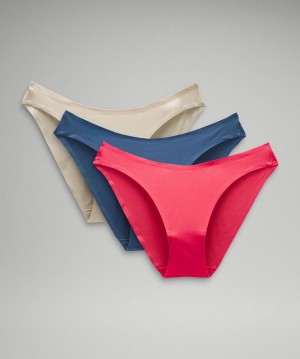 Lululemon Wundermost Ultra-Soft Nulu Mid-Rise Bikini Underkläder Dam Bruna Blå Rosa | SE_LuLu97718