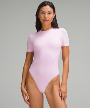 Lululemon Wundermost Ultra-Soft Nulu Short-Sleeve Crew Thong Skjorta Dam Lila | SE_LuLu48694