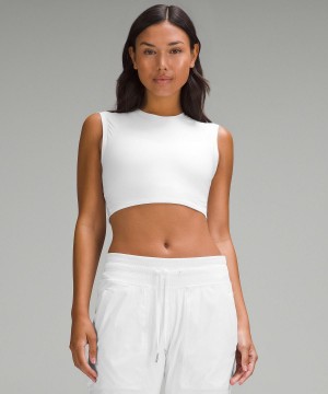 Lululemon Wundermost Ultra-Soft Nulu Super-Cropped Skjorta Dam Vita | SE_LuLu45893